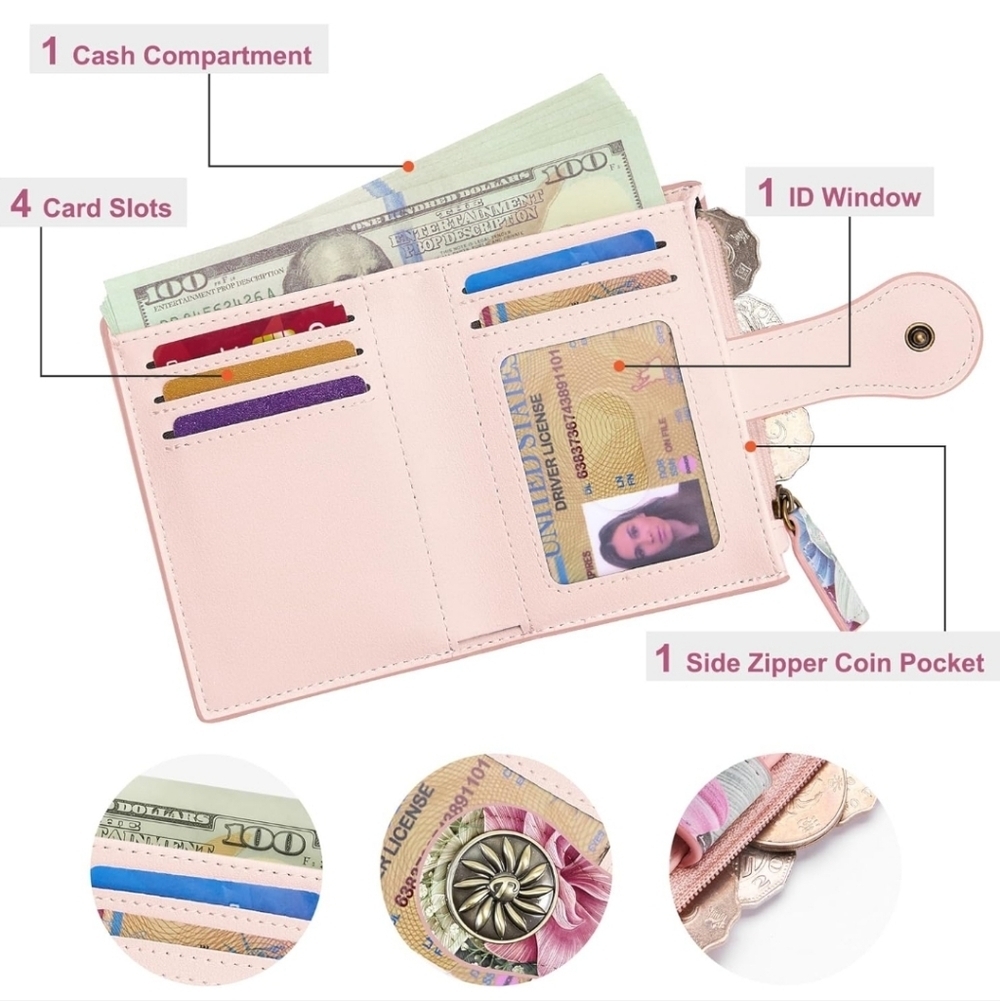 Floral Pink Wallet - Picture 6 of 8